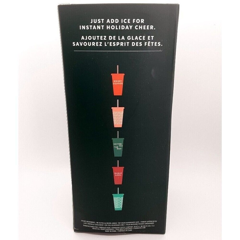 Starbucks Christmas Holiday Cold Cups 5-pack 24 oz. + Lids + Straws NEW